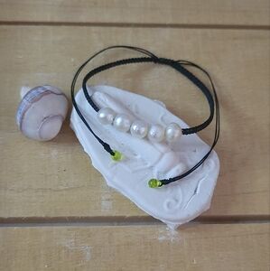 🐚🌚NWT M09 Braided bracelet with freshwater pearl. Woven bracelet Adjustable.